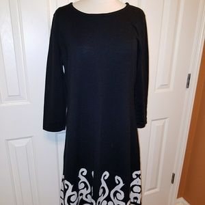 Nine West XL black and white light knit dress
